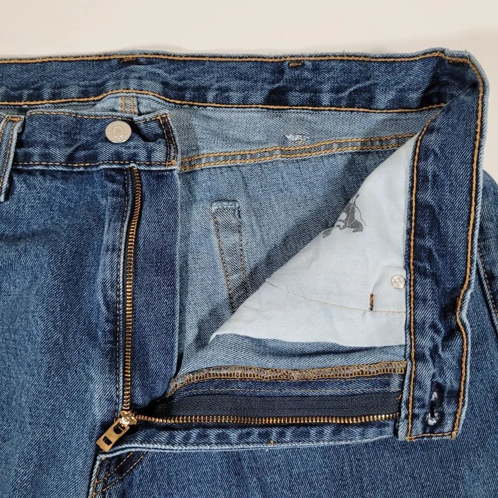 Men's Levis 505 Jeans 38x32‎ (36x32) Dark Wash Straight Leg Regular Fit Red Tab